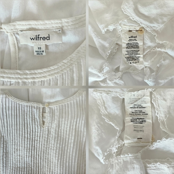 🇨🇦 Aritzia Wilfred White Sonore Embroidery Dress - Picture 6 of 16